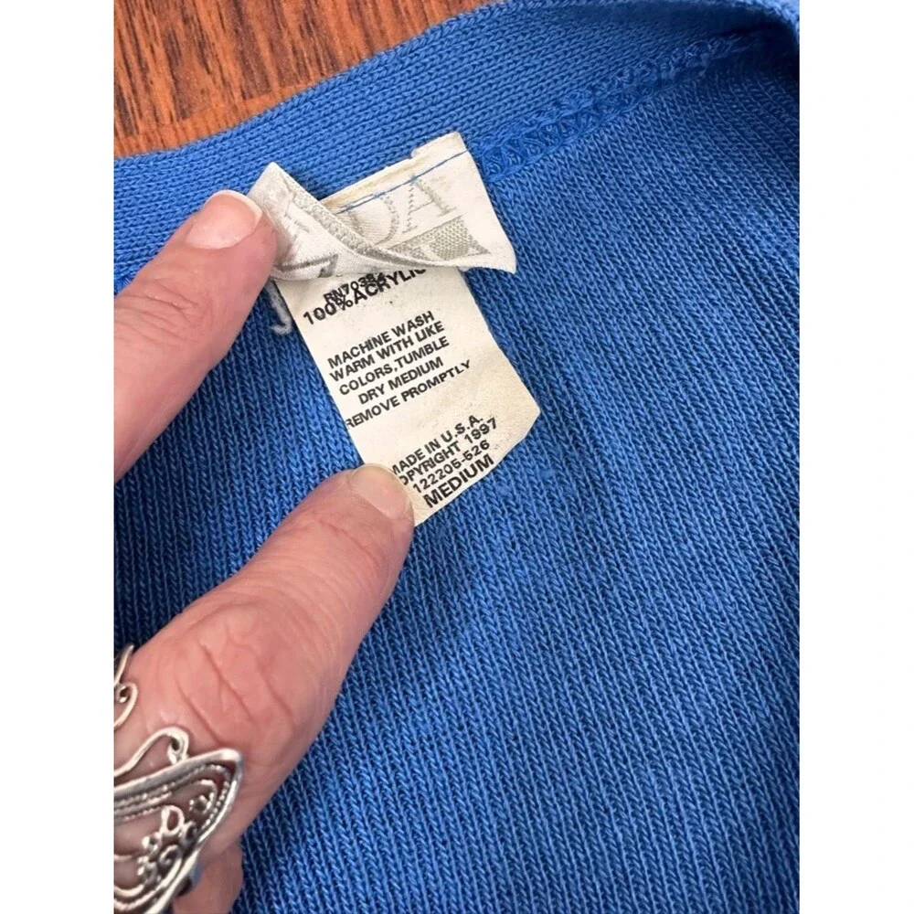 MODA INT’L made in USA Y2K Blue Wrap-Style Sweater. Cropped. Vintage. Layers.
